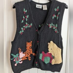 Vintage Classic Disney Winnie the Pooh Holiday Sweater Vest